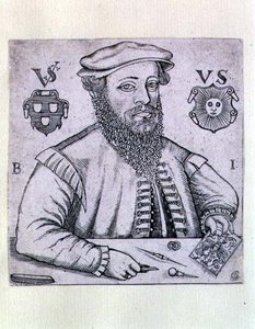 Virgilius Solisin (1514-62) muotokuva saksalaisesta taidegraafikosta tekijältä Balthasar Jenichen