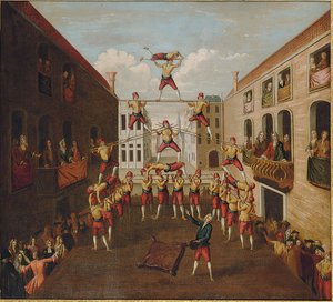 Forze d "Ercole: Castellani-akrobaatit venetsialaisella Piazzalla, n. 1746