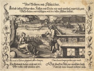 Lammista ja kalalammista, kuvitus Petrarchista, Glück und Unglück Spiegel, kuva..., 1652. tekijältä Balthasar Schwan