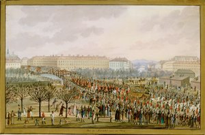 Keisarinna Karoline Augusta, keisari Franz I:n neljäs puoliso, saapuu Wieniin 10. marraskuuta ... (guassi)