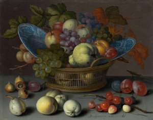 Hedelmäkori, noin 1622 (öljy paneelille). tekijältä Balthasar van der Ast
