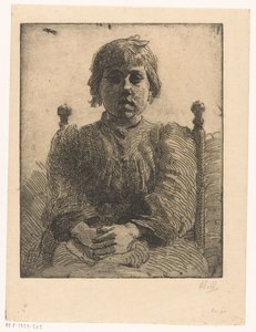 Tuntemattoman tytön muotokuva tekijältä Barbara Elisabeth van Houten (signed by artist)