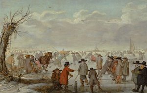 Pelit jäällä 1654 (Öljy paneelille)