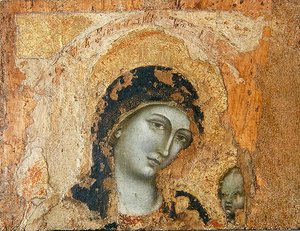 Madonna ja lapsi (tempera ja lehtikulta paneelille)