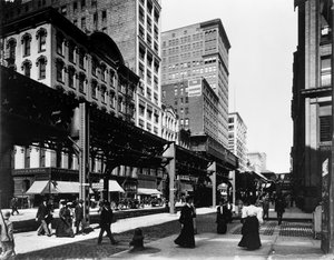 Korotetut kappaleet Wabash Avenuella, Chicagossa, Illinoisissa, Yhdysvalloissa