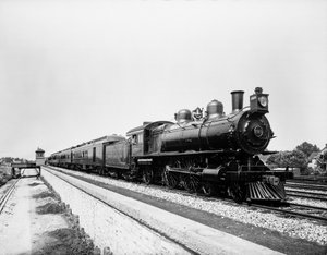 Pennsylvania Limited -juna, Chicago, Illinois, USA, noin 1908 (s/w-kuva). tekijältä Barnes and Crosby