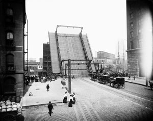 State Street Bridge, Chicago, Illinois, USA, n. 1905 (b/w kuva) tekijältä Barnes and Crosby