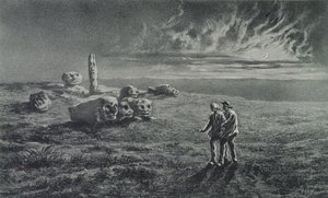 Pierres Sottes, George Sandin (1804-76) kuvitus Legendes Rustiquesille 1858 tekijältä Maurice Sand