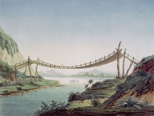 Köysilta lähellä Penipeä, ylittää Chambo-joen, Meksiko, 1810