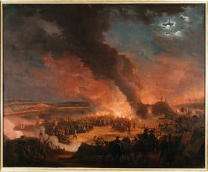 Napoleon I vierailee Austerlitzin taistelua edeltävänä yönä biovaakissa ... (maalaus kankaalle)