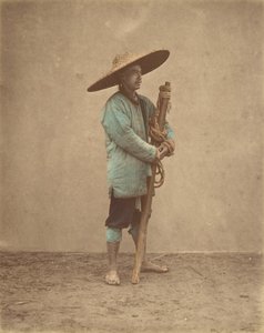 [Kiinalainen mies päällään hattu], 1870-luku.