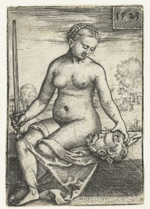 Judith Holofernesin pään ja miekan kanssa tekijältä Barthel Beham