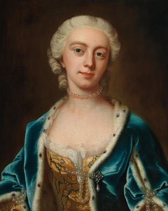 Muotokuva Augusta of Saxe-Gotha 1719-1772, Walesin prinsessa, 1700-luvun puoliväli. tekijältä Barthelemy Du Pan