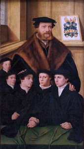 French: Portrait de Philipp Von Gail, marchand de Cologne et membre du Conseil de cette ville, et ses cinq fils Philipp von Gail.