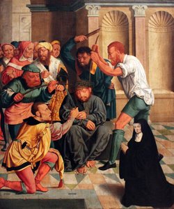 Saksa: Dornenkrönung Christi mit kniender Benediktinerin als Stifterin Christi crowned with thorns with kneeling Benedictine nun as Stifterin
