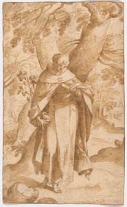 Saint Dominic Reading tekijältä Bartholomaeus Spranger