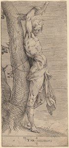 St. Sebastian, sidottu puuhun tekijältä Bartholomaeus Spranger