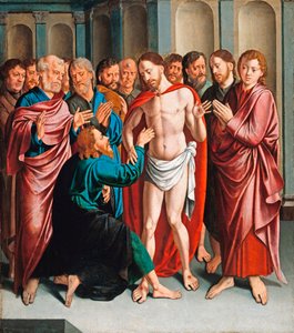 ""Pyhän Tuomaan uskomattomuus"" Bartholomaeus (Barthel) Bruynin maalaus sanoo entisen (1493-1555), - Öljy puulle Koko 62x56 cm Staatliche Museen, Berliini