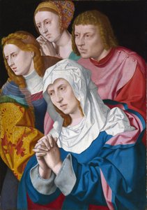 ""Neitsyen, Pyhän Johanneksen, Pyhän Maria Magdaleenan ja pyhän naisen muotokuva"" Bartholomeus Bruyn vanhemman (1493-1555) maalaus noin 1535 Lontoon kansallisgalleria