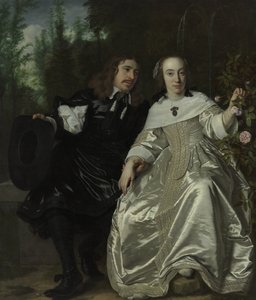 Hollanti: Abraham del Court ja hänen vaimonsa Maria de Kaersgieter Abraham del Court ja hänen vaimonsa Maria de Kaersgieter tekijältä Bartholomeus van der Helst