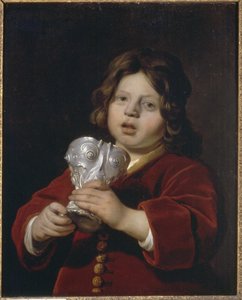 Pojan muotokuva, jolla on hopeinen juomakuppi kädessään tekijältä Bartholomeus van der Helst