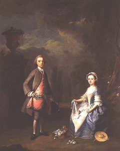 Edward Harley, Oxfordin neljäs jaarli, ja hänen sisarensa Sarah, n. 1737 tekijältä Bartholomew Dandrige
