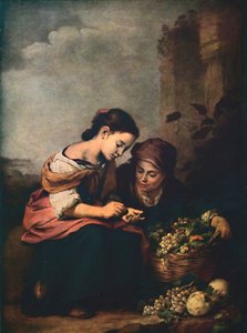Hedelmäkauppiaat laskevat rahojaan, 1618, 1914. tekijältä Bartolomé Esteban Murillo