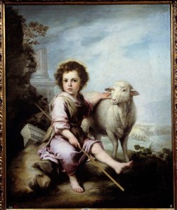 Bartolome Murillon (1618-1682) maalaus Hyvä pastori 1600-luvun su. 1,23x1,01 m Madrid, Prado-museo - Hyvä paimen. Bartolome Murillon (1618-1682) maalaus 1600-luvulta. 1,23 x 1,01 m. Prado-museo, Madrid tekijältä Bartolomé Esteban Murillo