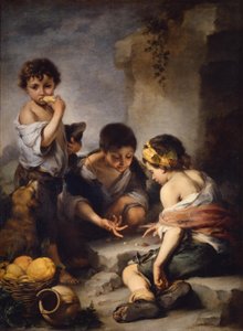 Pojat pelaamassa noppapeliä tekijältä Bartolomé Esteban Murillo