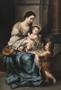 La Serrana tai Madonna ja lapsi vauvan Pyhän Johanneksen kanssa (öljy kankaalle) tekijältä Bartolomé Esteban Murillo