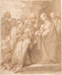 Maagisten palvominen, noin 1650-1656 (tussi ja muste). tekijältä Bartolome Esteban Murillo