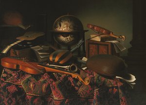 Asetelma soittimien kanssa tekijältä Bartolomeo Bettera