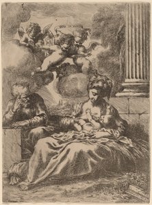 Pyhä perhe pylvään luona, n. 1655.