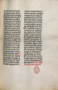 Missale: Fol. 122: sisältää musiikkia Hely Hely Lamalle jne. St. Mattion Passionissa, 1469. tekijältä Bartolomeo Caporali