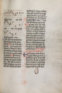 Missale: Fol. 129: sisältää musiikkia Hely Hely Lamalle jne. St. Mattion Passionissa, 1469. tekijältä Bartolomeo Caporali