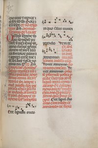 Missale: Fol. 148: Musiikkia: Katso ristin puuta..., 1469 tekijältä Bartolomeo Caporali