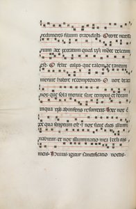 Missale: Fol. 155v: Musiikkia Exultetille, 1469 tekijältä Bartolomeo Caporali
