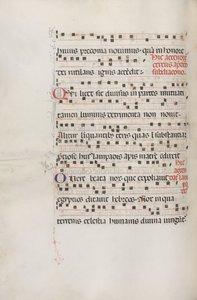 Missale: Fol. 156v: Musiikkia Exultetille, 1469 tekijältä Bartolomeo Caporali