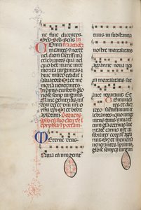 Missale: Fol. 177v: Musiikkia erilaisiin tavallisiin rukouksiin, 1469. tekijältä Bartolomeo Caporali