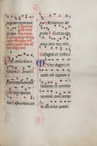 Missale: Fol. 179: Musiikkia erilaisiin tavallisiin rukouksiin, 1469. tekijältä Bartolomeo Caporali