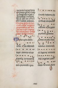 Missale: Fol. 180v: Musiikkia erilaisiin tavallisiin rukouksiin, 1469. tekijältä Bartolomeo Caporali