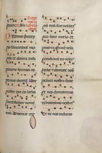 Missale: Fol. 189: Musiikkia erilaisiin rukouksiin, 1469. tekijältä Bartolomeo Caporali