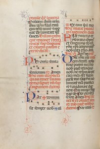 Missale: Fol. 190v: Musiikkia erilaisiin rukouksiin, 1469. tekijältä Bartolomeo Caporali