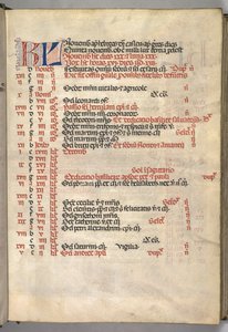 Missale: Fol. 8r: marraskuun kalenterisivu, 1469 tekijältä Bartolomeo Caporali