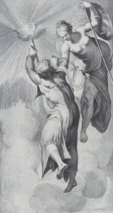 Minerva avustaa Prometheusta tämän yrittäessä skaalata taivaat, 1756. Tekijät: Bartolomeo Crivellari, Gabriel Söderling. tekijältä Bartolomeo Crivellari, Gabriel Söderling