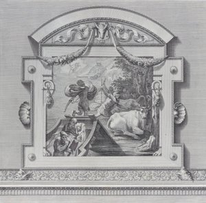 Levy 24: Ulysseksen toverit varastamassa Apollonille pyhiä härkiä, 1756. Tekijät: Bartolomeo Crivellari, Gabriel Söderling. tekijältä Bartolomeo Crivellari, Gabriel Söderling