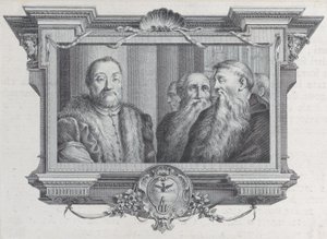 Kolme parrakasta miestä, yksi turkista, 1756. Tekijät: Bartolomeo Crivellari, Gabriel Söderling. tekijältä Bartolomeo Crivellari, Gabriel Söderling