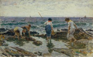 Etsitään mereneläviä (öljy kankaalle) tekijältä Bartolomeo Giuliano