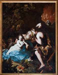 Loth et ses filles (Lot ja hänen tyttärensä) Bartolomeo Guidobonon (1654-1709) maalaus 1694-1696 Musei di Strada Nuova Genes