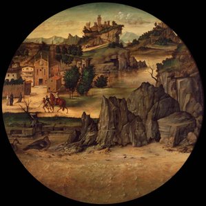 Maisema linnojen kanssa tekijältä Bartolomeo Montagna